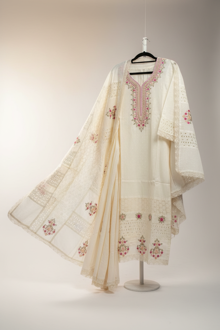 Chifley Neckline Work - Linen Set