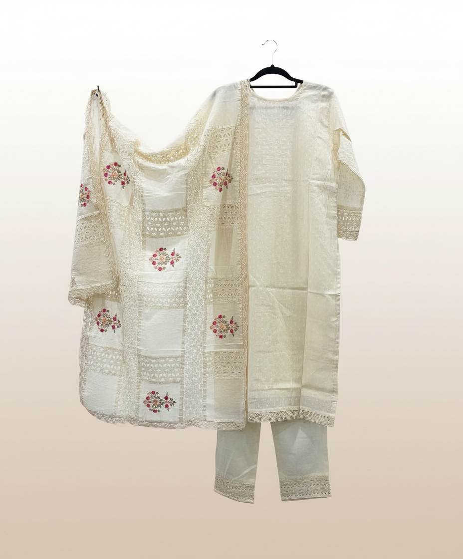 Chifley Neckline Work - Linen Set