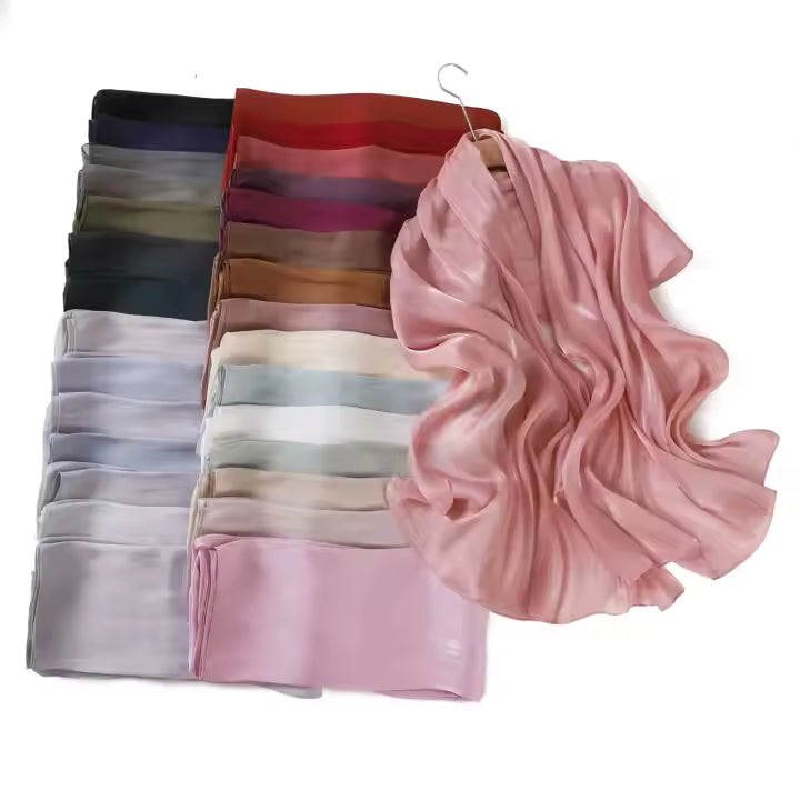 Party Wear Hijab/Scarf Rhine Stone Crepe Satin/Organza Shimmer