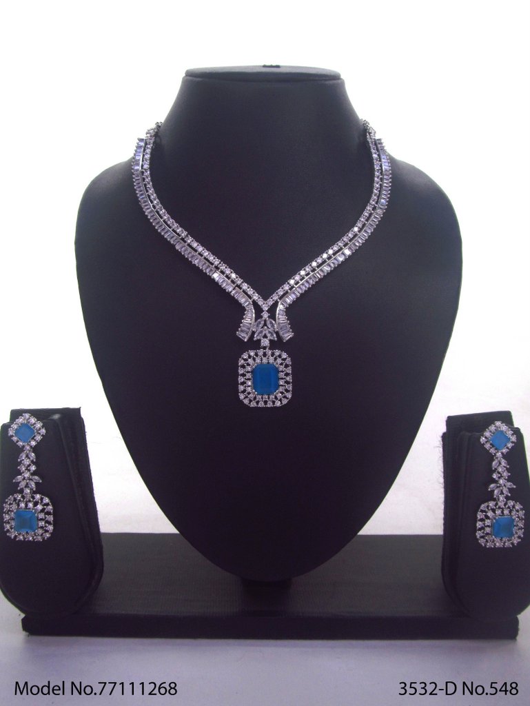 Sky Blue Square pendent Set