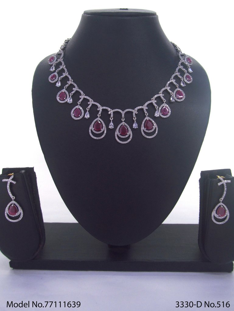 Necklace Set Ruby CZ