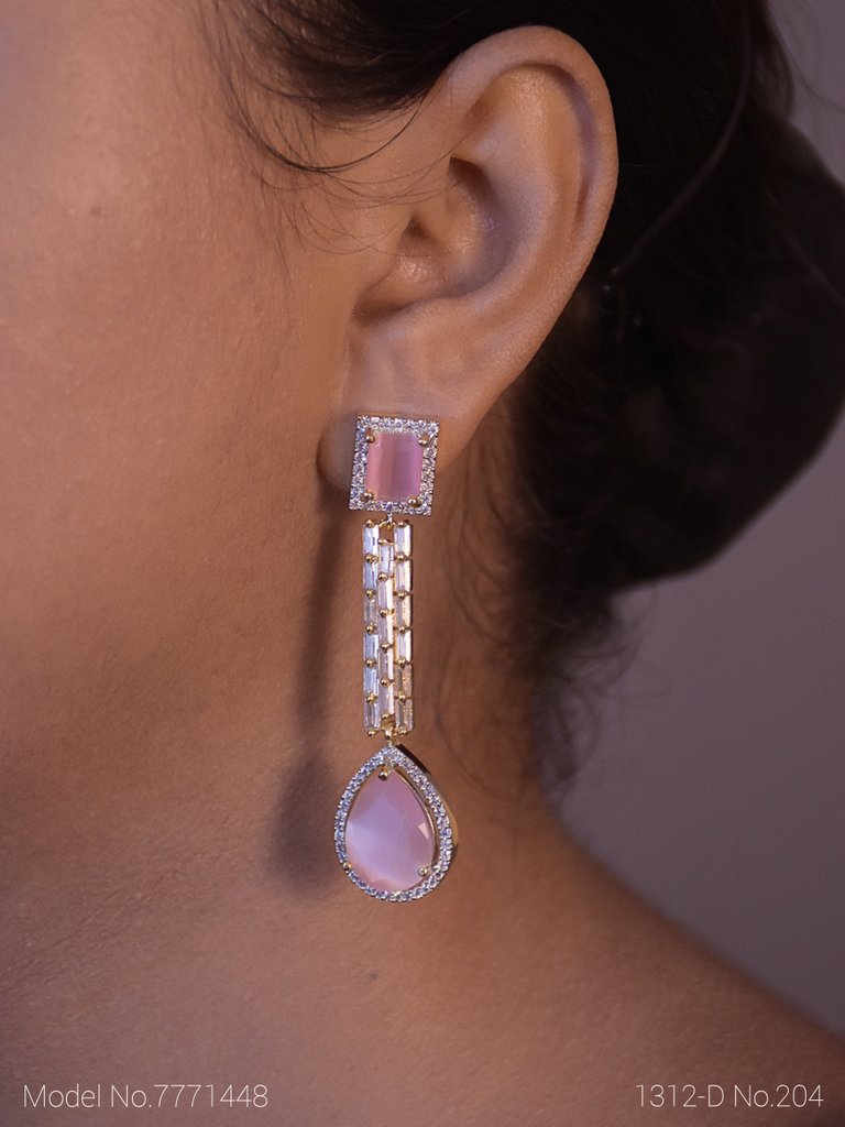 Pink CZ Earings