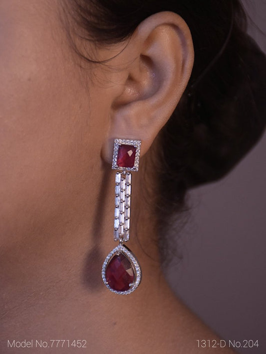 Ruby CZ Earings